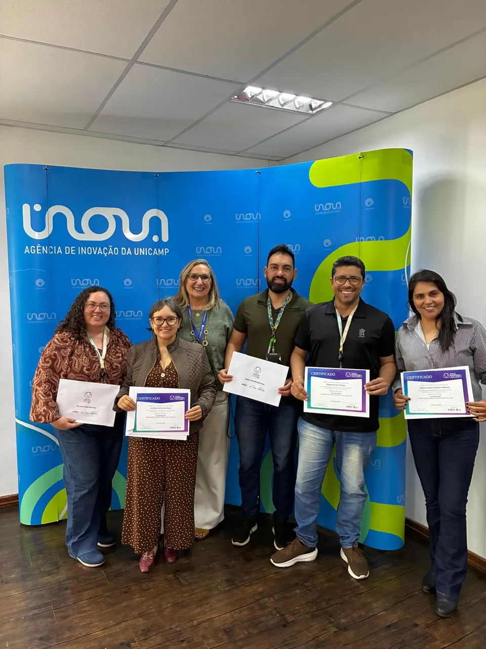 Foto: Equipe durante a cerimônia do Prêmio Inventores Unicamp 2026.